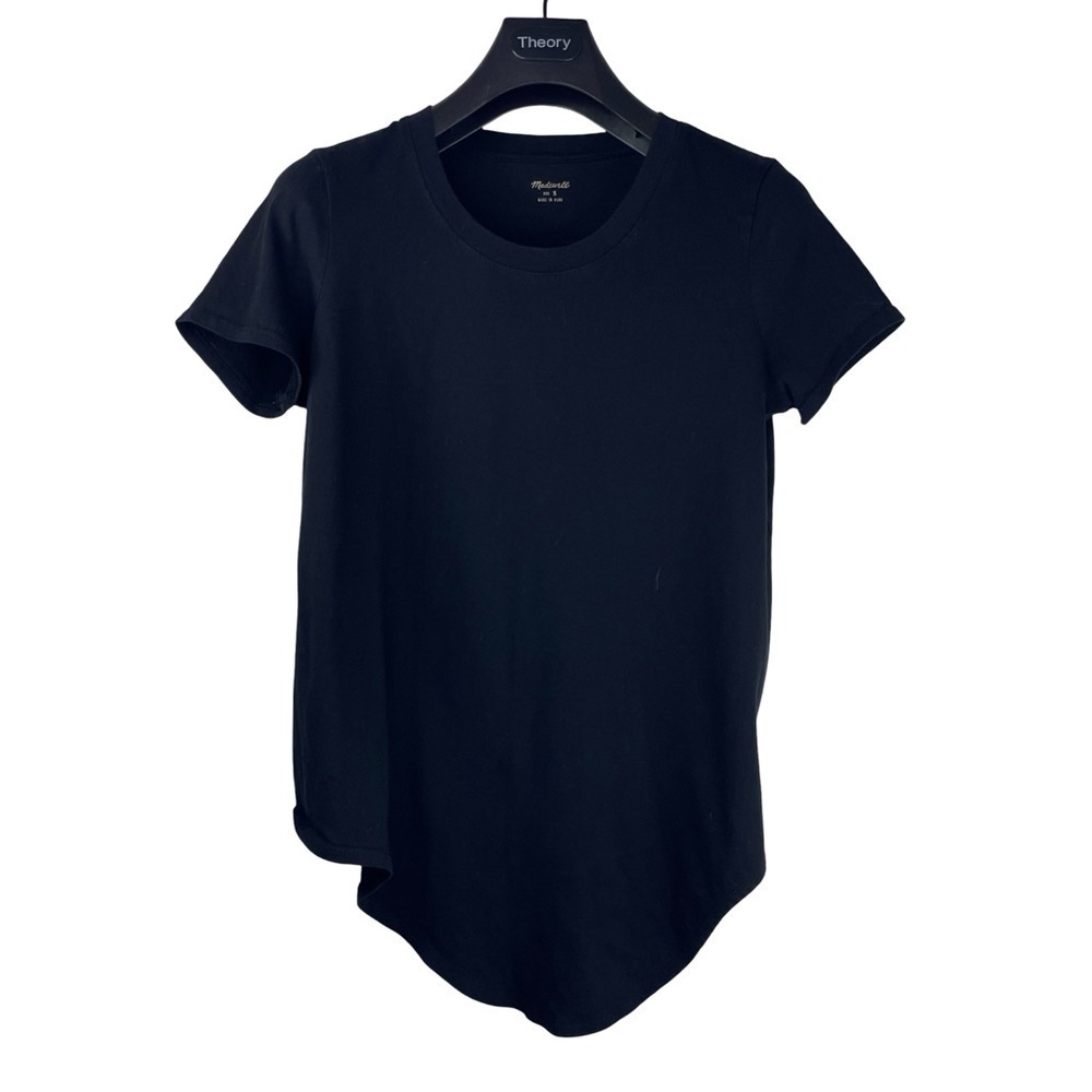 MADEWELL Women's High Quality Stretchy Reverse Drop Tail Black T-shirt Size S